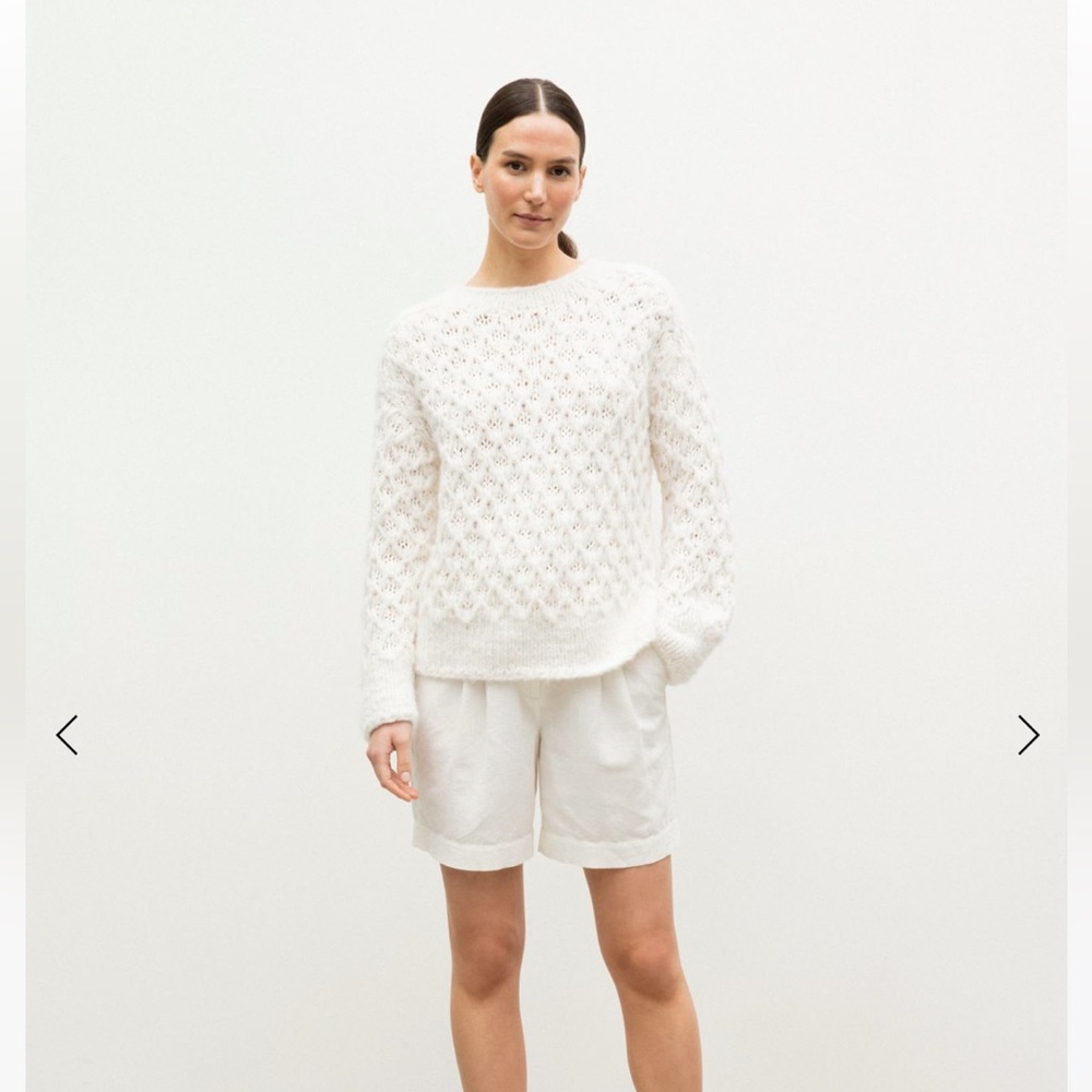Iris V Arnim White Linen Viscose Shorts Size 36 $495